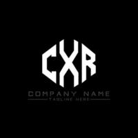 CXR letter logo design with polygon shape. CXR polygon and cube shape logo design. CXR hexagon vector logo template white and black colors. CXR monogram, business and real estate logo.