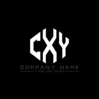 diseño de logotipo de letra cxy con forma de polígono. cxy polígono y diseño de logotipo en forma de cubo. cxy hexágono vector logo plantilla colores blanco y negro. monograma cxy, logotipo empresarial y inmobiliario.