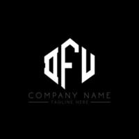 DFU letter logo design with polygon shape. DFU polygon and cube shape logo design. DFU hexagon vector logo template white and black colors. DFU monogram, business and real estate logo.