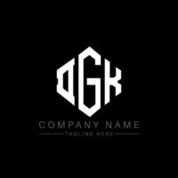 DGK letter logo design with polygon shape. DGK polygon and cube shape logo design. DGK hexagon vector logo template white and black colors. DGK monogram, business and real estate logo.