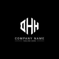 diseño de logotipo de letra dhh con forma de polígono. diseño de logotipo en forma de cubo y polígono dhh. dhh hexágono vector logo plantilla colores blanco y negro. Monograma dhh, logotipo comercial y inmobiliario.