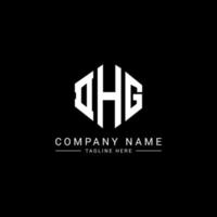 DHG letter logo design with polygon shape. DHG polygon and cube shape logo design. DHG hexagon vector logo template white and black colors. DHG monogram, business and real estate logo.