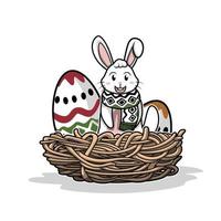 rabbit nest and egg vector illustration design