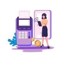 Contactless payment flat style illustration design