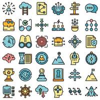 Opportunity icons set vector flat