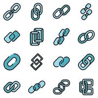 Chain link icons set vector flat