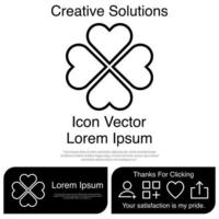 Four Leaf Clover Icon EPS 10 vector