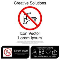 No Tap Water Icon EPS 10 vector