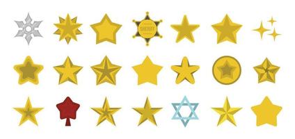 Stars icon set, flat style vector