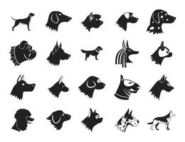 Dog icon set, simple style vector