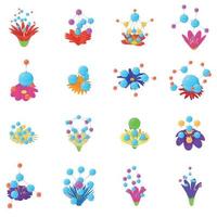 Floral scent icons set, isometric style vector