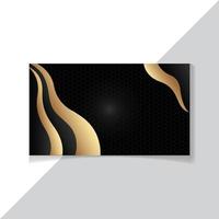 Black and gold color luxury abstract background with glorious lighting vector