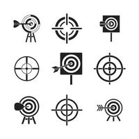 Target icon set, simple style vector