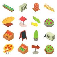 Design bakery icons set, isometric style vector