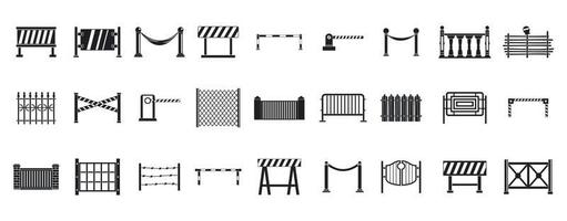 Barrier icon set, simple style vector