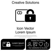 tarjeta de crédito con icono de candado eps 10 vector