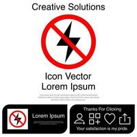 No Lightning Icon EPS 10 vector