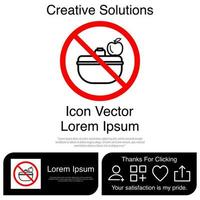 No Lunch Box Icon EPS 10 vector