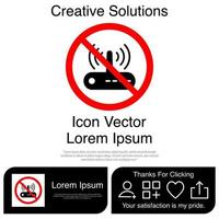 No Router Icon EPS 10 vector