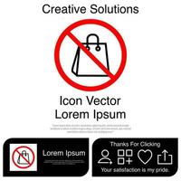 No Shopping Bag Icon EPS 10 vector