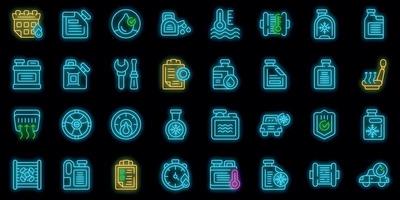 Car engine antifreeze icons set outline vector. Vent air vector neon