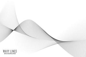 White abstract background design with wavy lines vector