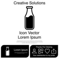 Milk Bottle Icon EPS 10 vector