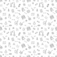 Seamless Pattern With Hand Drawn Scientific Elements. The Concept Of Science, Education. vector