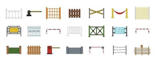 Barrier icon set, flat style vector