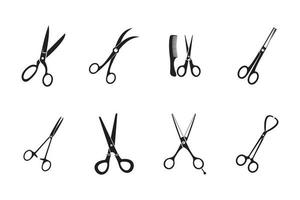 Scissors icon set, simple style vector