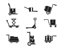 Wharehouse cart icon set, simple style vector