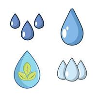 conjunto de iconos de gotas, estilo de dibujos animados vector
