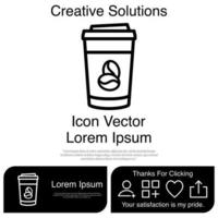 café, papel, icono, eps, 10 vector