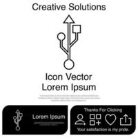 icono usb eps 10 vector