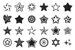 conjunto de iconos de estrellas, estilo simple vector