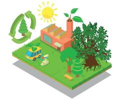 Eco place concept banner, isometric style vector