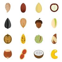 Nuts icons set vector flat
