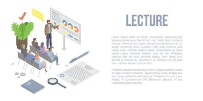 Lecture concept background, isometric style vector