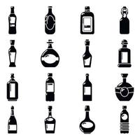 Bottles icons set, simple style vector