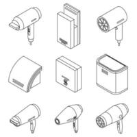 Dryer icons set vector outine