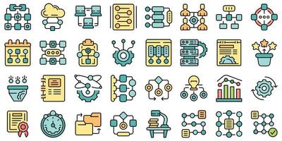 Workflow icons set vector flat