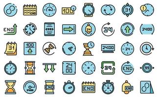Duration icons set vector flat