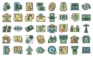 Sending money icons set vector flat