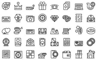 Sweepstake icons set outline vector. Chance activity vector