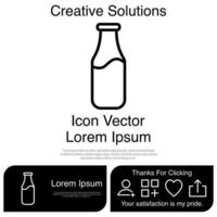 Milk Bottle Icon EPS 10 vector
