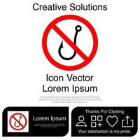 No Fishing sign Icon EPS 10 vector