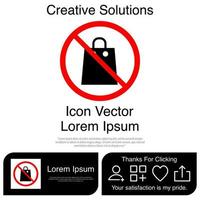 No Shopping Bag Icon EPS 10 vector