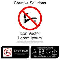 No Tap Water Icon EPS 10 vector