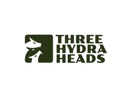 logotipo de tres cabezas de hidra vector