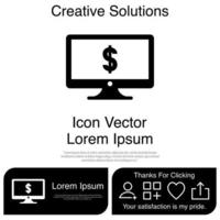 Money Computer Icon EPS 10 vector
